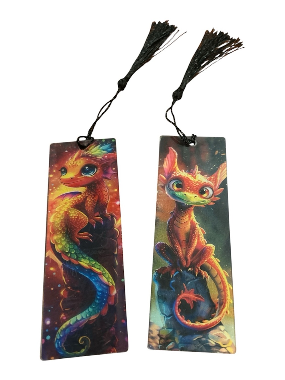 Colorful Fantasy Acrylic Dragon Bookmark Pair-Long lasting- Great quality - Picture 2 of 2